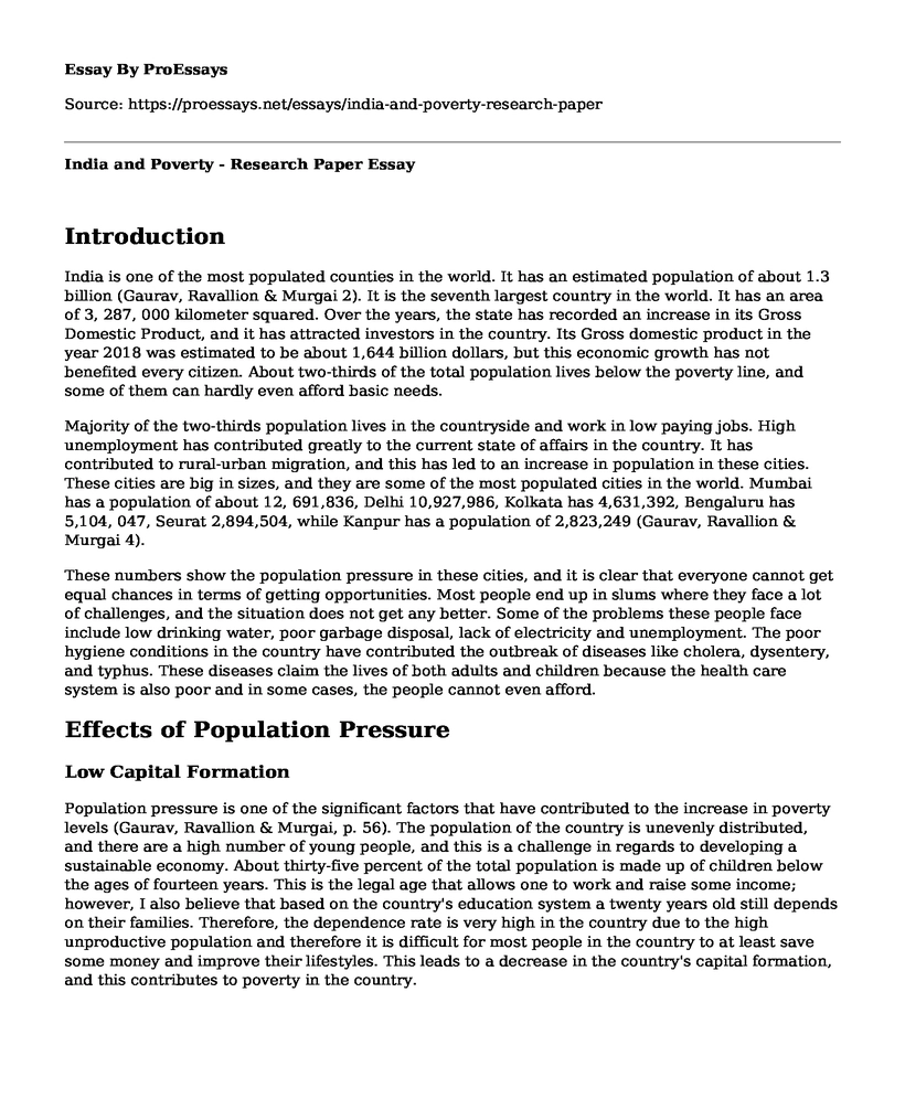 India and Poverty - Research Paper