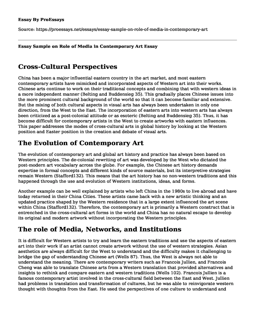 Essay Sample on Role of Media in Contemporary Art 