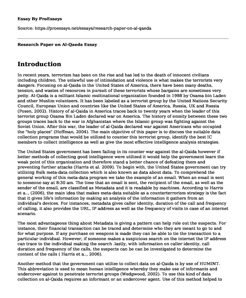 Research Paper on Al-Qaeda 