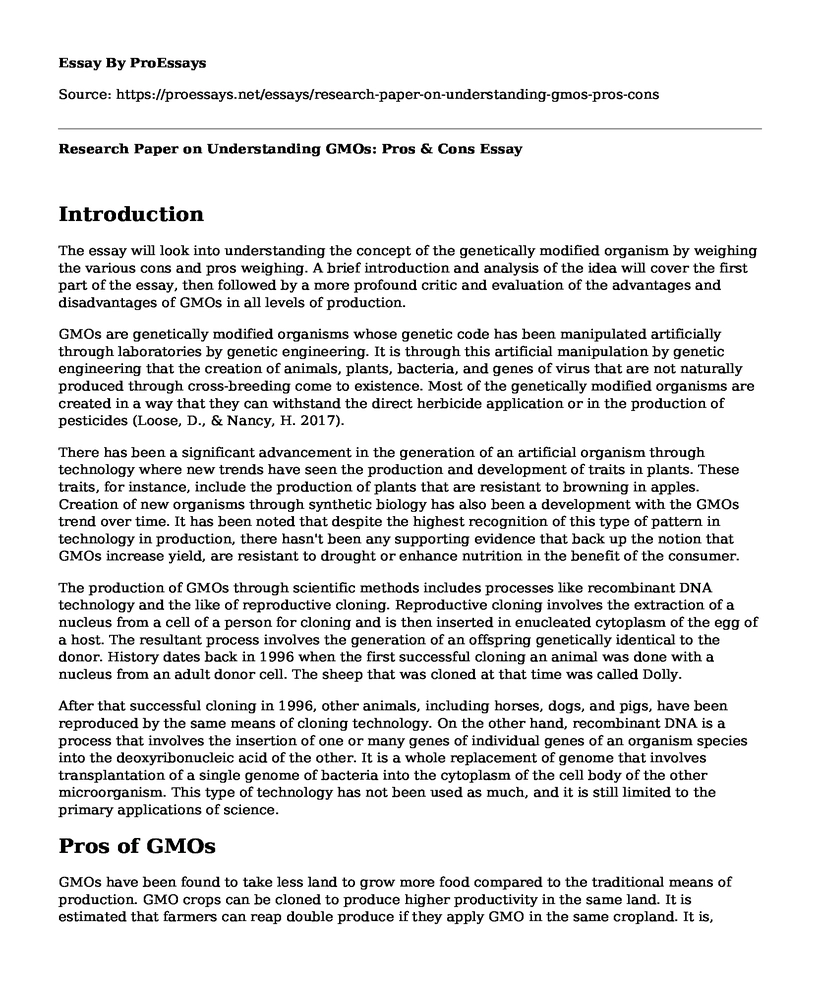📚 Research Paper on Understanding GMOs: Pros & Cons - Free Essay, Term  Paper Example 
