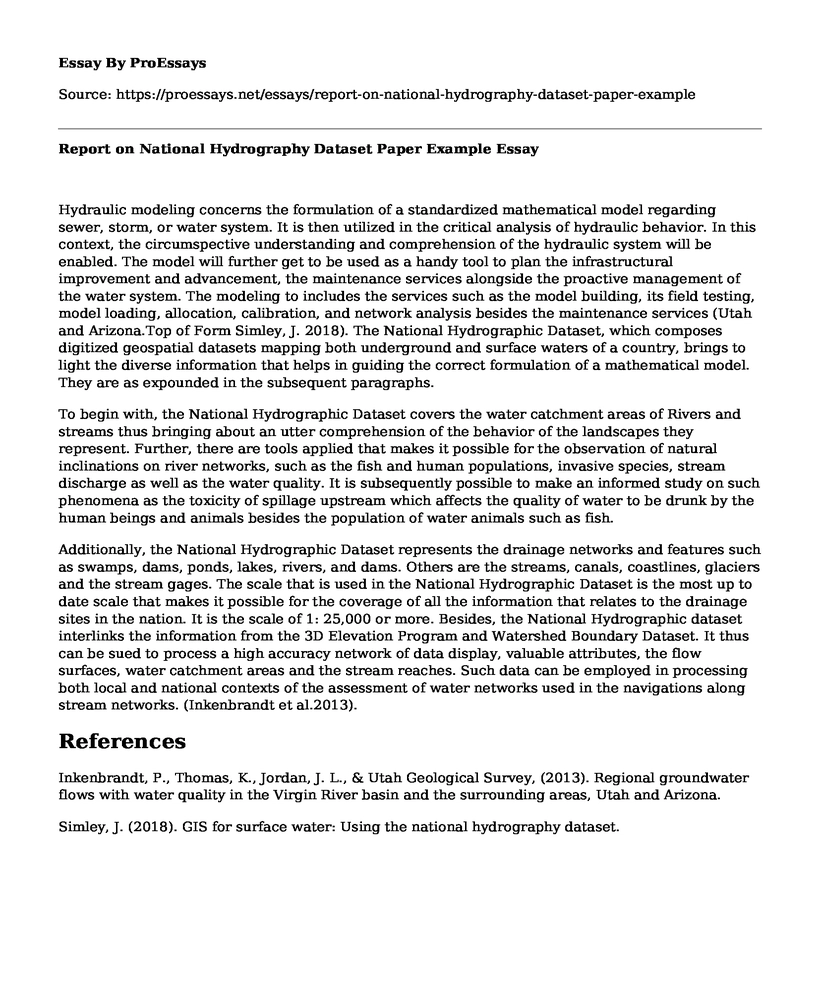 Report on National Hydrography Dataset Paper Example