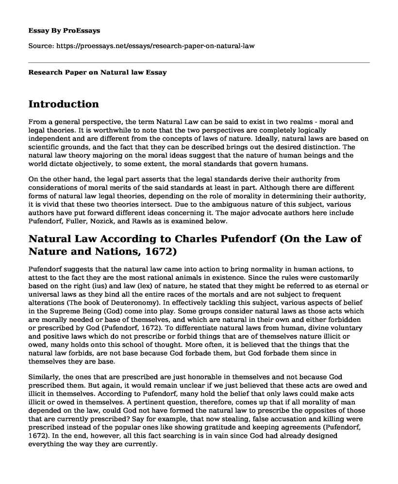 Research Paper on Natural law