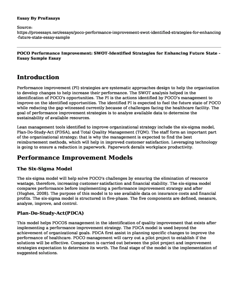 POCO Performance Improvement: SWOT-Identified Strategies for Enhancing Future State - Essay Sample